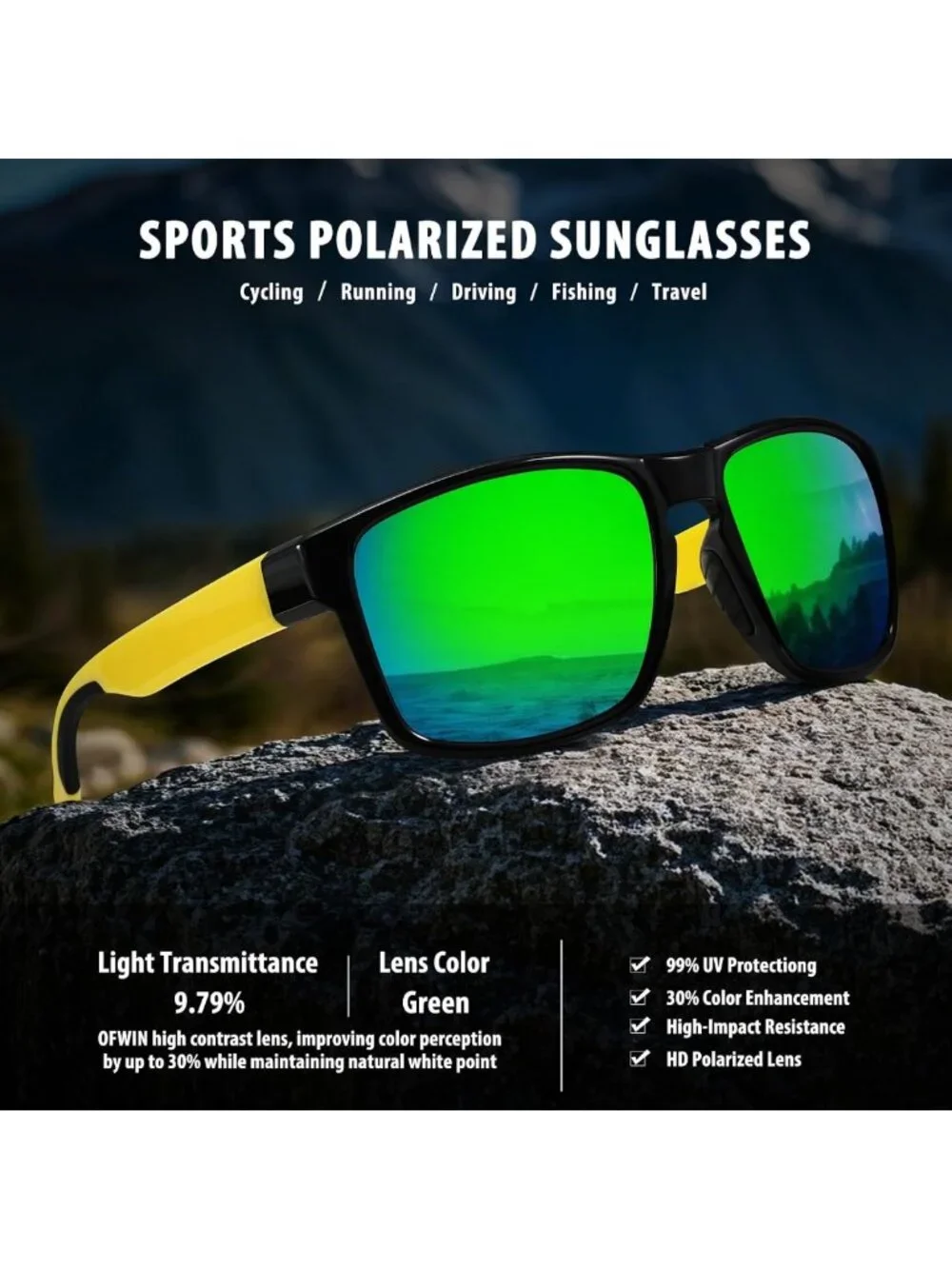 Unisex Polarized Sports Sunglasses - UV Protection, Unbreakable, Ideal for